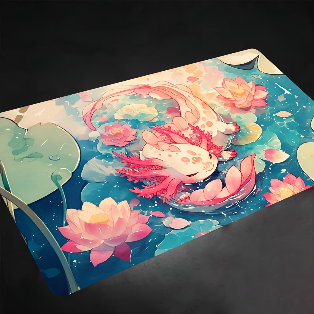 Cute Anime Axolotl Pond Playmat, Gaming Mat
